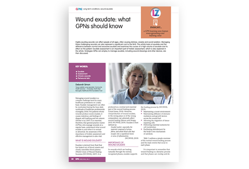 Wound exudate: what GPNs should know