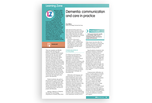Dementia: communication and care in practice