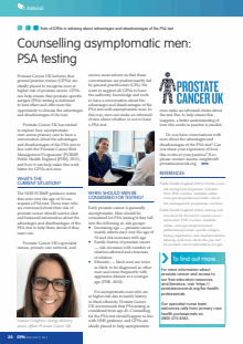 Counselling asymptomatic men: PSA testing