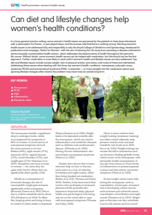 Can diet and lifestyle changes help women’s health conditions?