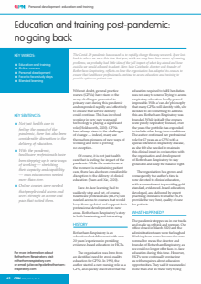 Education and training post-pandemic: no going back