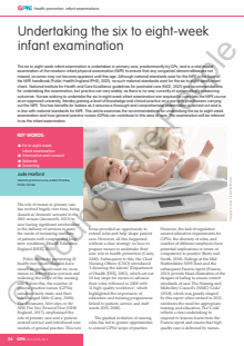 Undertaking the six to eight-week infant examination