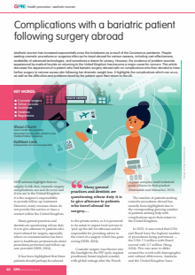 Complications with a bariatric patient following surgery abroad