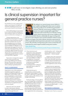 Is clinical supervision important for general practice nurses?