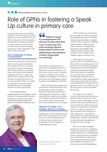 Role of GPNs in fostering a Speak Up culture in primary care