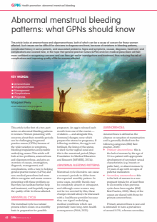 Abnormal menstrual bleeding patterns: what GPNs should know