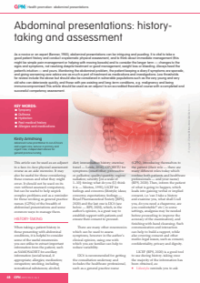 Abdominal presentations: history-taking and assessment