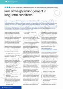 Role of weight management in long-term conditions