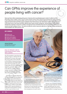 Can GPNs improve the experience of people living with cancer?
