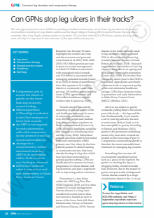 Can GPNs stop leg ulcers in their tracks?