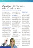 Malnutrition in COPD: meeting patients’ nutritional needs