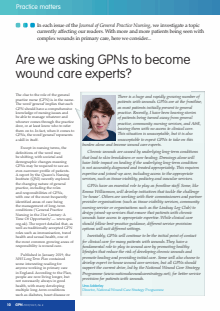 Are we asking GPNs to become wound care experts?