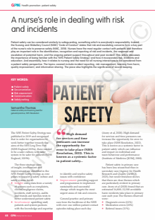 A nurse’s role in dealing with risk and incidents